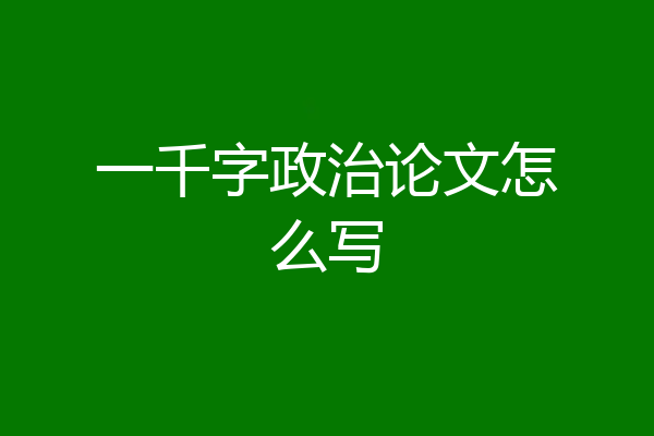 一千字政治论文怎么写