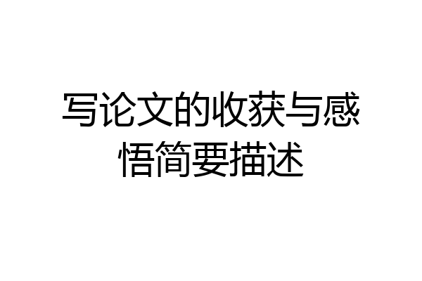 写论文的收获与感悟简要描述