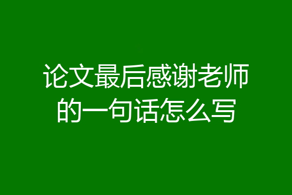 论文最后感谢老师的一句话怎么写
