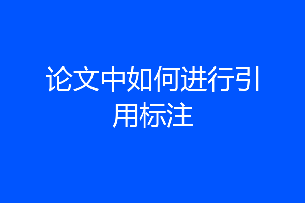 论文中如何进行引用标注
