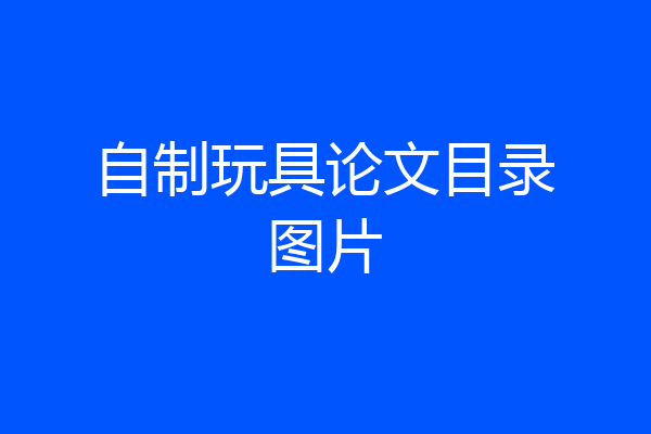 自制玩具论文目录图片