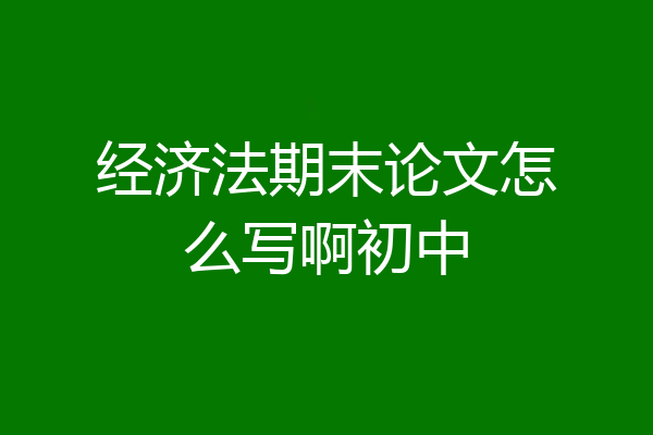 经济法期末论文怎么写啊初中