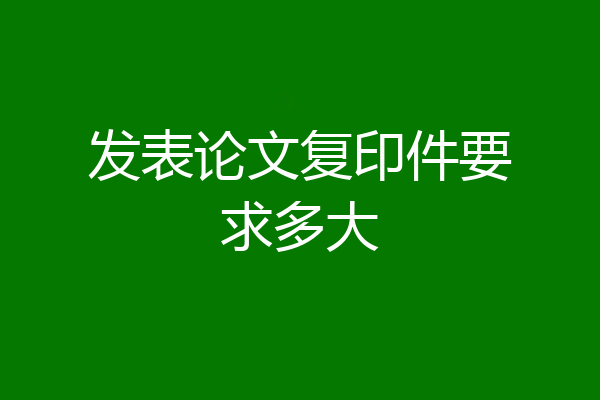 发表论文复印件要求多大