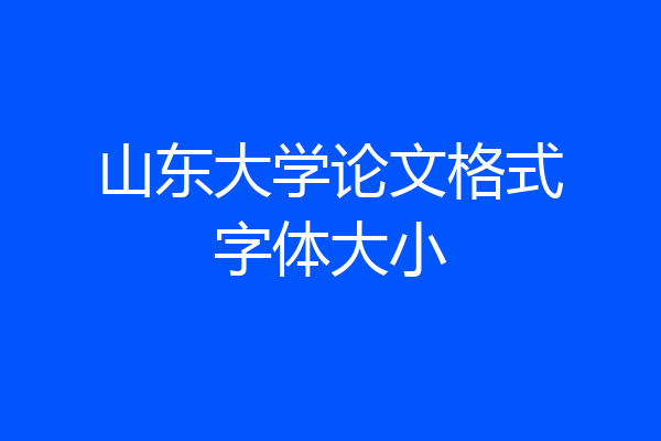 山东大学论文格式字体大小