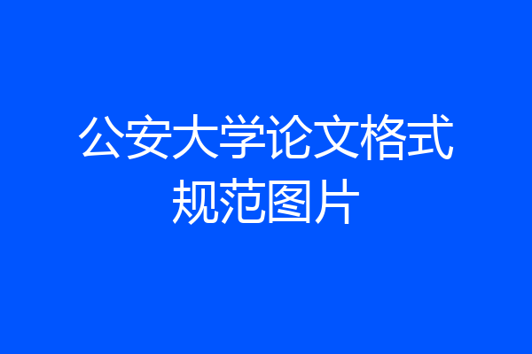 公安大学论文格式规范图片