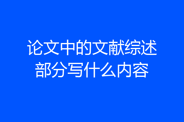 论文中的文献综述部分写什么内容
