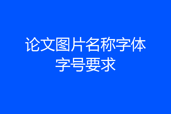 论文图片名称字体字号要求