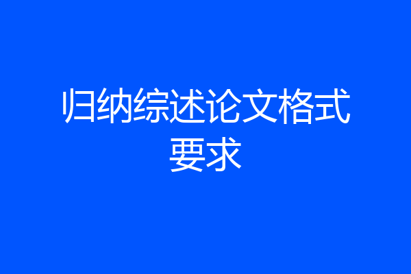 归纳综述论文格式要求
