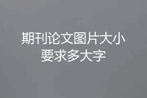 期刊论文图片大小要求多大字