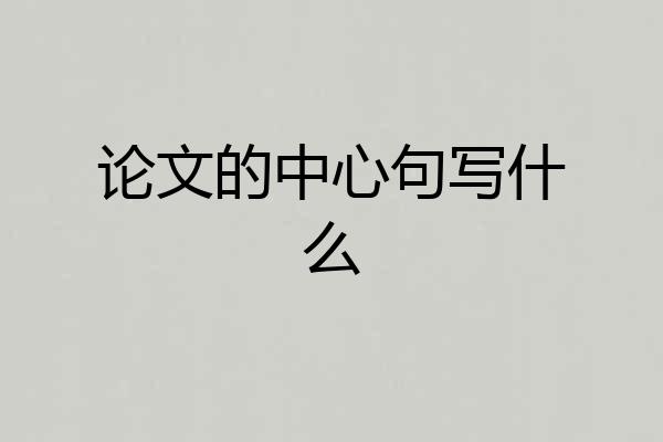 论文的中心句写什么