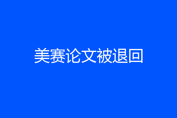 美赛论文被退回
