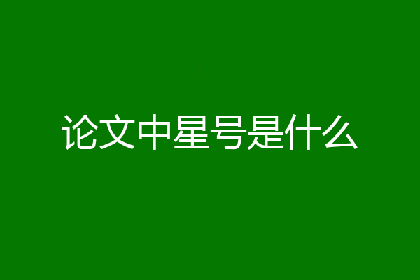 论文中星号是什么