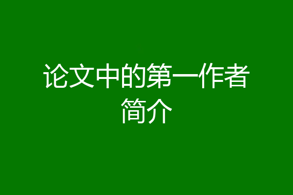 论文中的第一作者简介