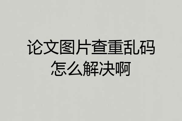 论文图片查重乱码怎么解决啊