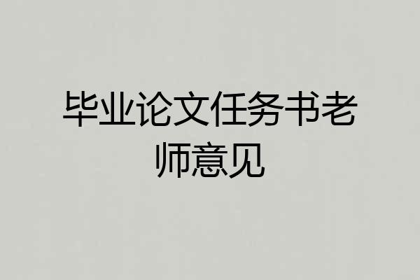 毕业论文任务书老师意见