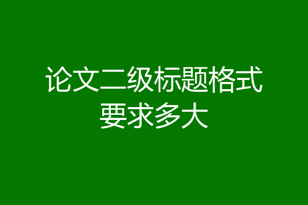 论文二级标题格式要求多大