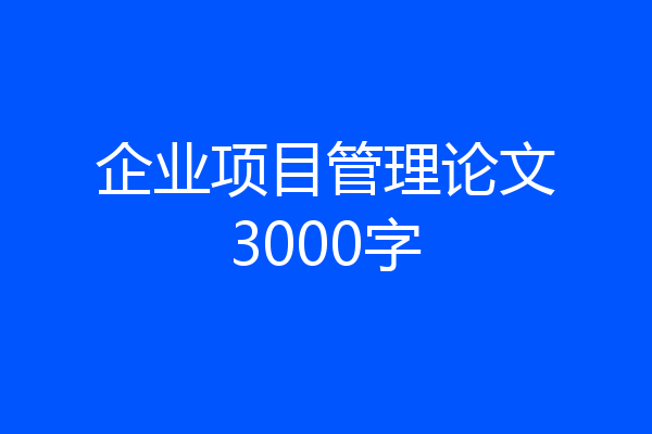 企业项目管理论文3000字