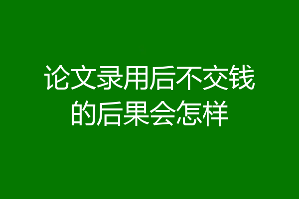 论文录用后不交钱的后果会怎样