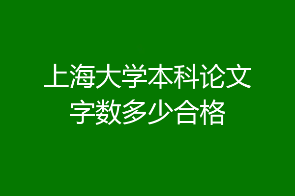 上海大学本科论文字数多少合格