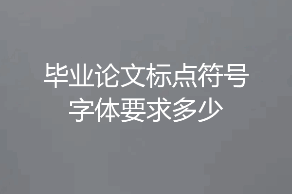 毕业论文标点符号字体要求多少