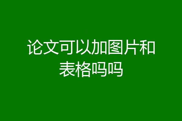 论文可以加图片和表格吗吗
