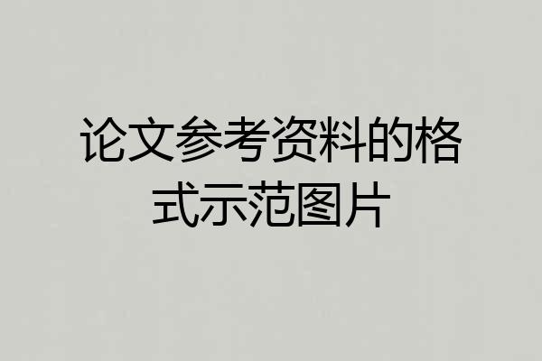 论文参考资料的格式示范图片