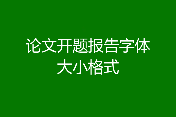 论文开题报告字体大小格式