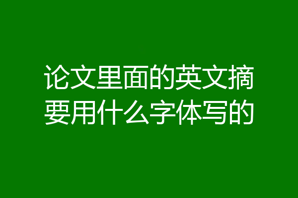 论文里面的英文摘要用什么字体写的