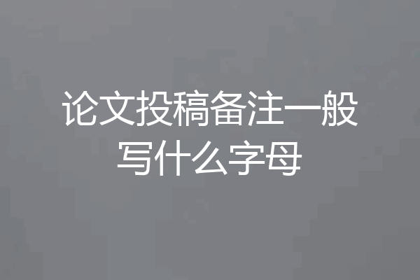 论文投稿备注一般写什么字母