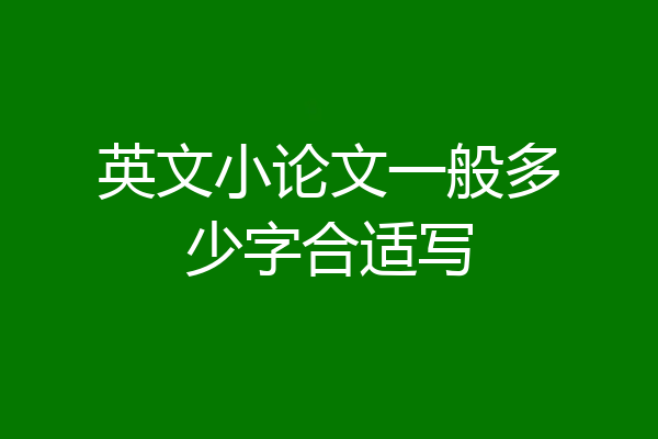 英文小论文一般多少字合适写
