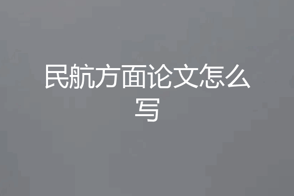 民航方面论文怎么写