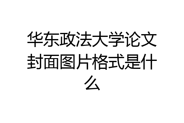 华东政法大学论文封面图片格式是什么