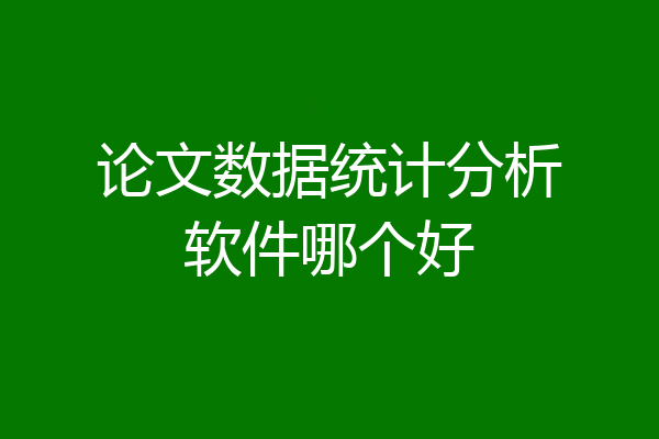 论文数据统计分析软件哪个好