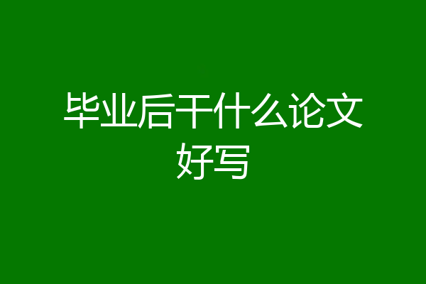 毕业后干什么论文好写