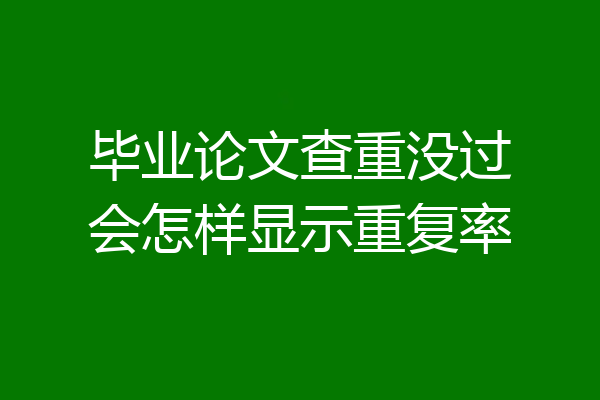 毕业论文查重没过会怎样显示重复率