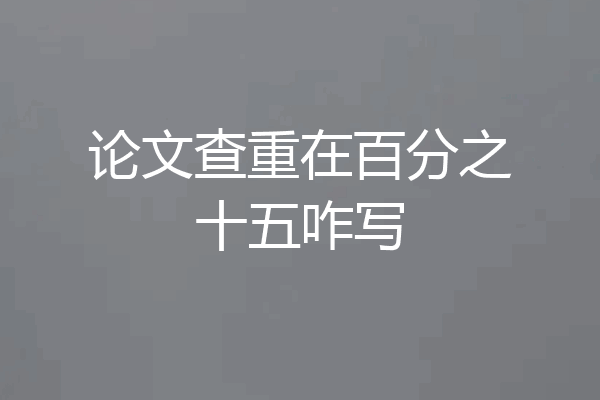 论文查重在百分之十五咋写