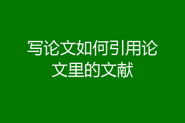 写论文如何引用论文里的文献