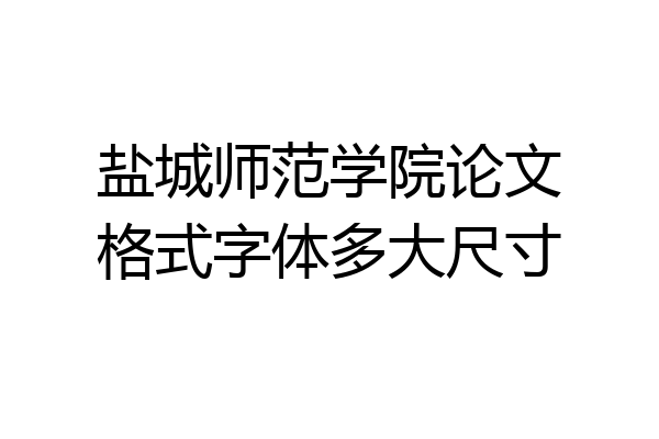 盐城师范学院论文格式字体多大尺寸