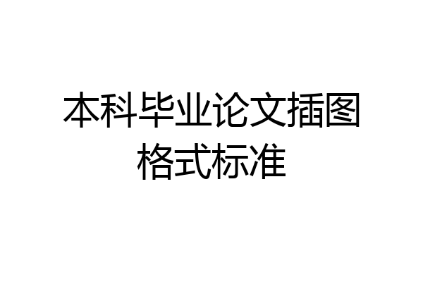 本科毕业论文插图格式标准
