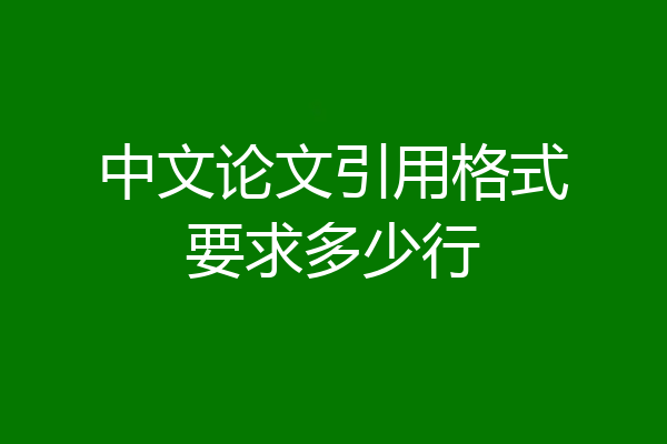 中文论文引用格式要求多少行