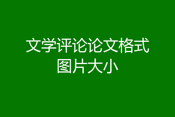 文学评论论文格式图片大小
