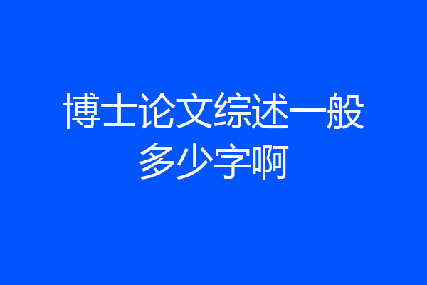 博士论文综述一般多少字啊