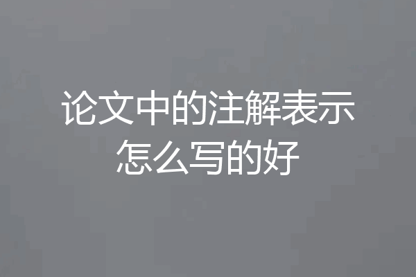 论文中的注解表示怎么写的好