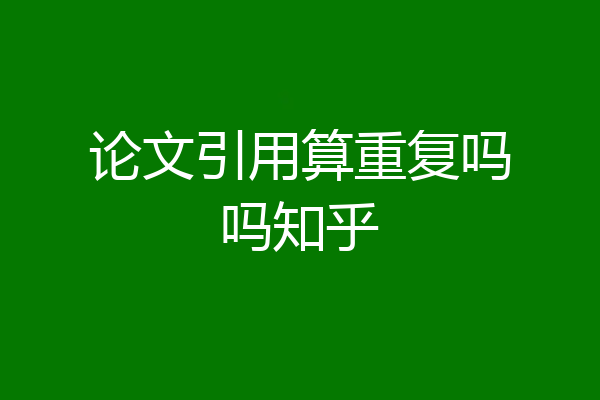 论文引用算重复吗吗知乎