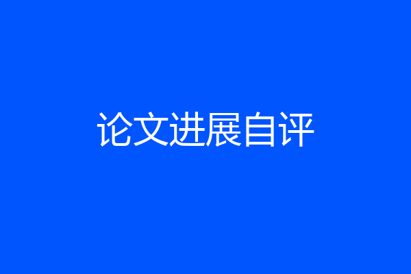 论文进展自评