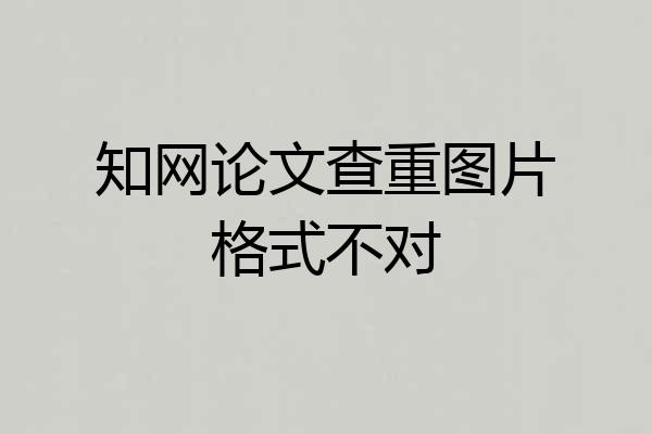 知网论文查重图片格式不对