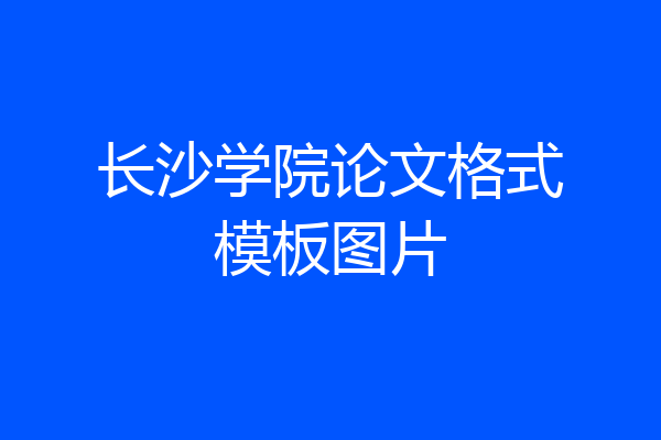 长沙学院论文格式模板图片