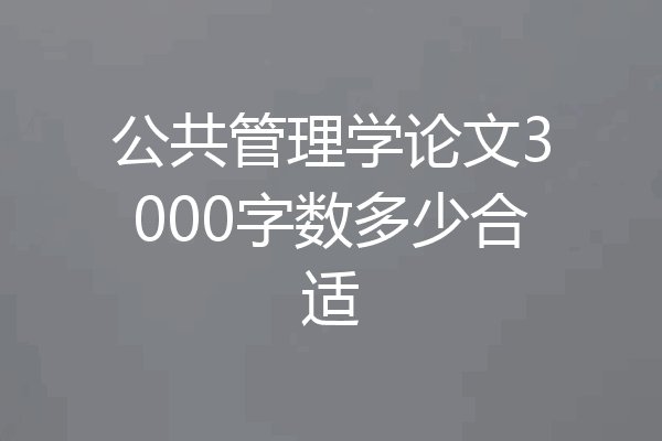 公共管理学论文3000字数多少合适