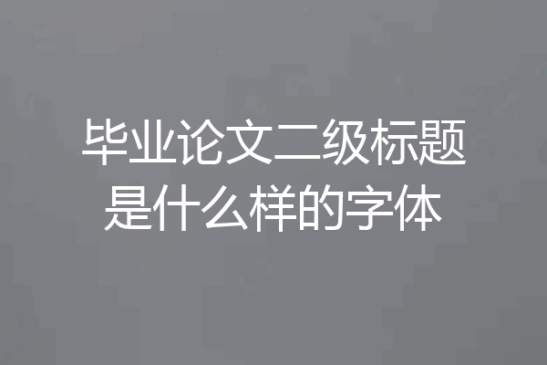 毕业论文二级标题是什么样的字体