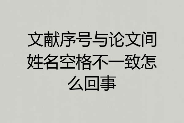 文献序号与论文间姓名空格不一致怎么回事